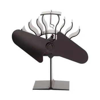

2020 NEW Eco Friendly Two-leaf Fans Heat Powered Stove Fan with Warm Air for Wood Log Burner and Fireplace