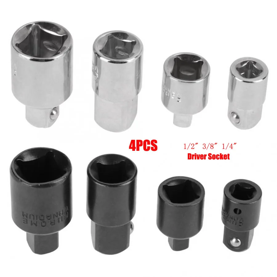 4Pcs 1/2 3/8 1/4 inch Chrome Vanadium Steel Ratchet Wrench Socket Adapter Converter Drive Reducer Head | Инструменты