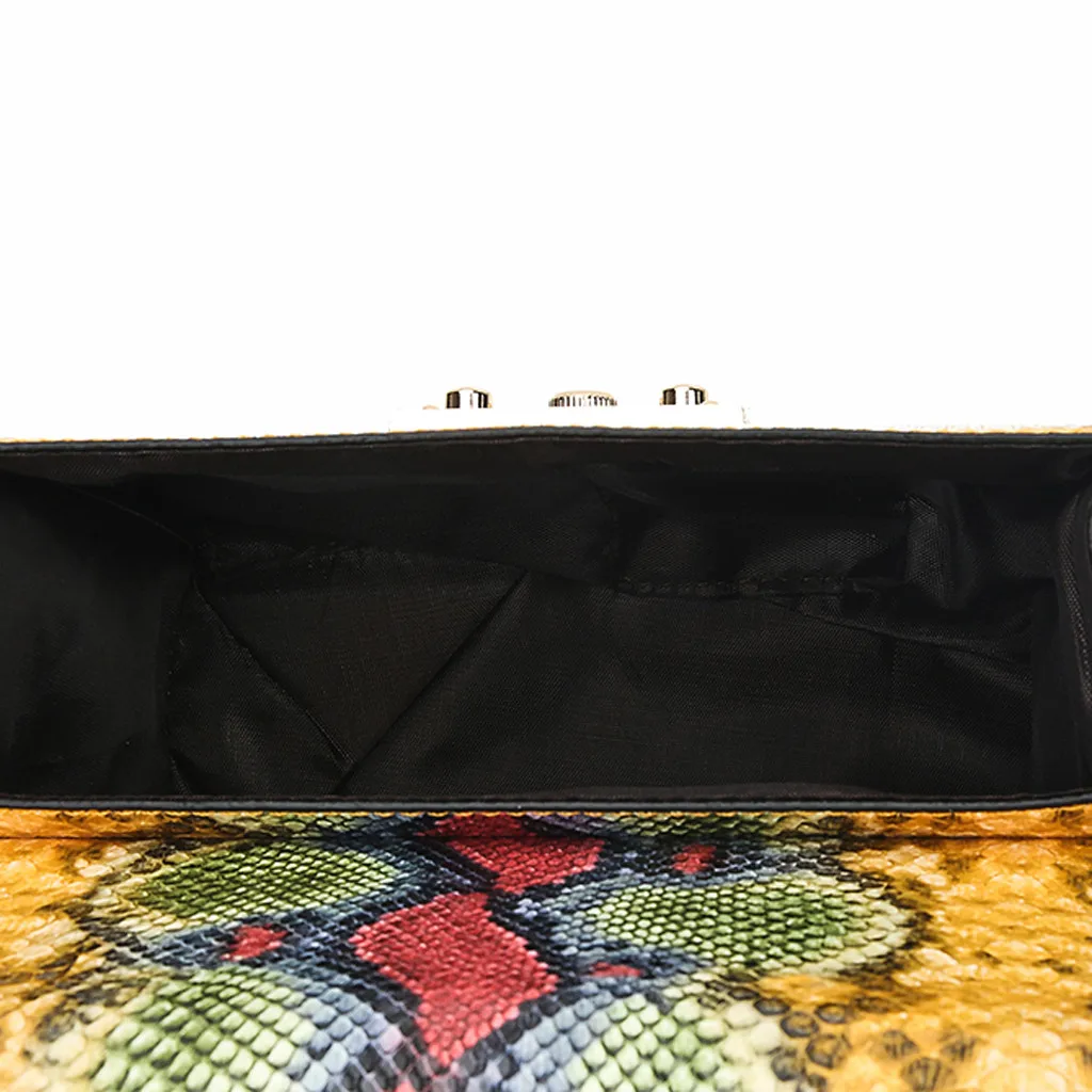 Роскошные брендовые сумки через плечо со змеиным принтом на цепочке, винтажная женская сумка, дизайнерские сумки высокого качества, Ретро стиль, женская сумка-мессенджер