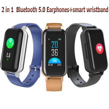 

Multifunction 2 In 1 Bluetooth Wireless Earphone Stereo Smart Bracelet 130mAh TWS Wireless Earbuds Bluetooth 5.0 Waterproof