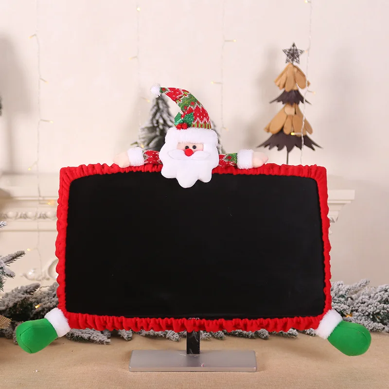Рождественские украшения из нетканого полотна 19-27 дюймов, чехол для компьютерного дисплея, рождественские украшения с мультяшными рисунками - Цвет: Oldman