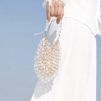 

Fashion Crystal Handbag Luxury Handmade Beaded Crossbody Bags For Women Party Elegant Evening Bags Ladies Purse