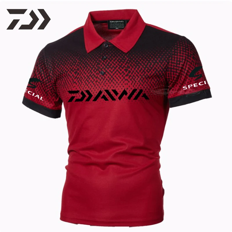 Daiwa одежда футболка для рыбалки Мужская рубашка поло Повседневная короткая