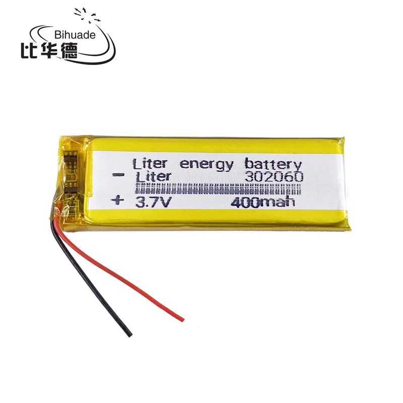 3.7V 400mAh 302060 Lithium Polymer LiPo Rechargeable Battery ion cells For Mp3 Mp4 Mp5 DIY PAD DVD E-book bluetooth headset
