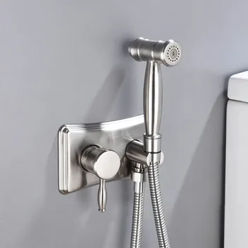 

Kit Stainless Steel Hand Bidet faucet for Bathroom hand sprayer shower head self cleaning Handheld Toilet bidet sprayer set