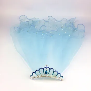 

Delicate Girl Veils Crown Two Layers White Wedding Communion Hair Wreath Headdress Party Accessory