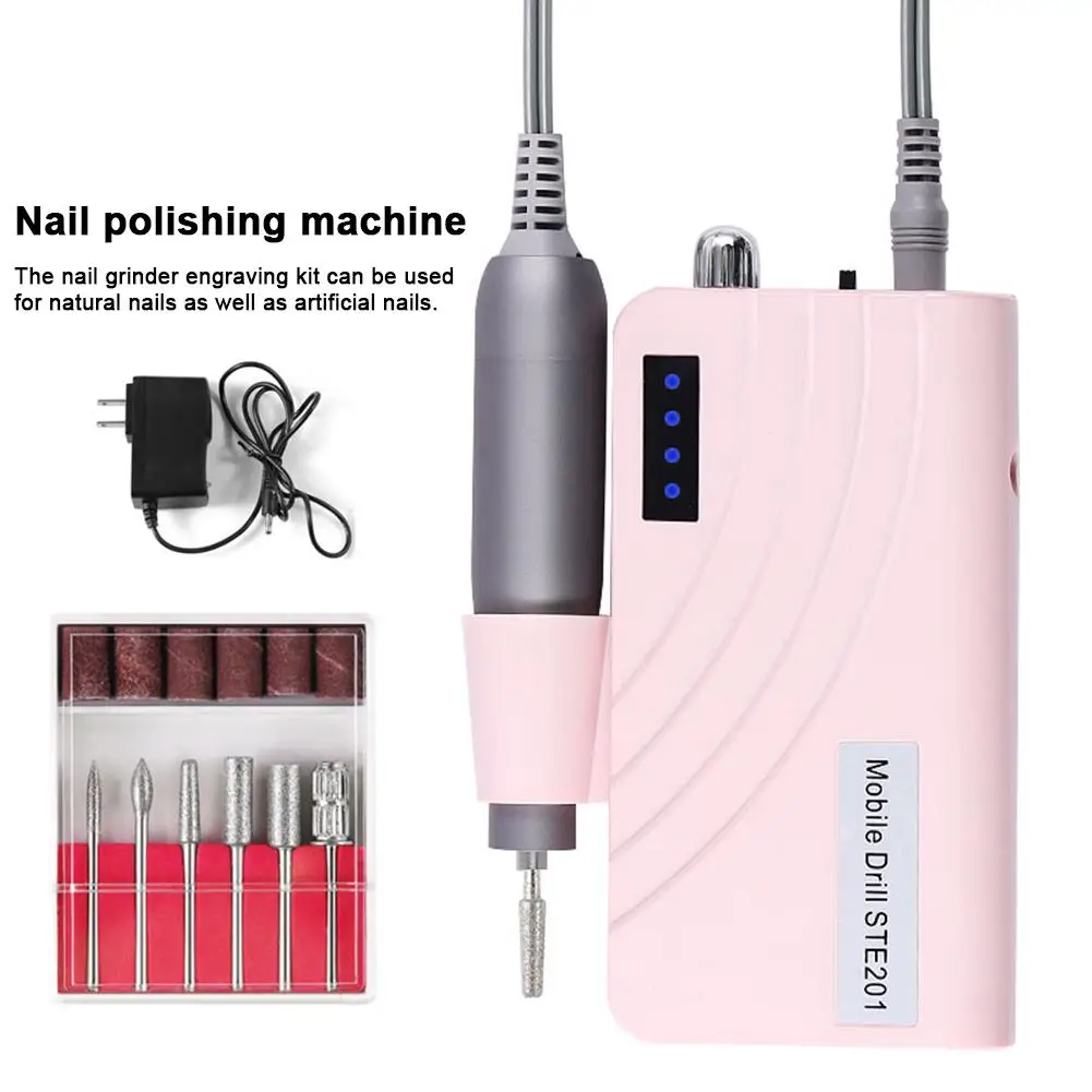 

30000 RPM Portable Electric Nail Drill Machine Rechargeable Cordless Manicure Pedicure Set For Nail Equipment UE/US Plug