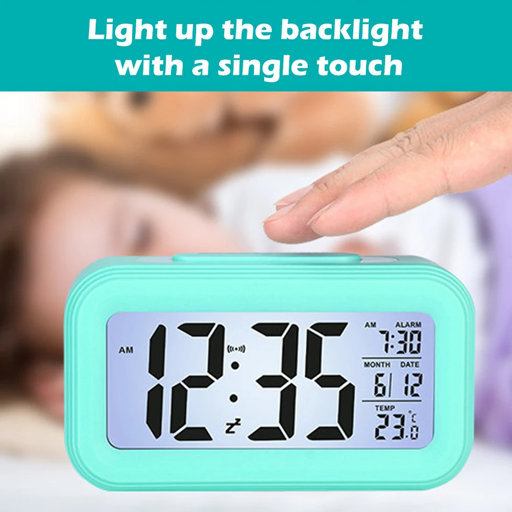 

Clock Large Display With Calendar For Home Office Travel Table Clock Snooze Electronic Kid Clock LED Desktop Digital Clocks Home