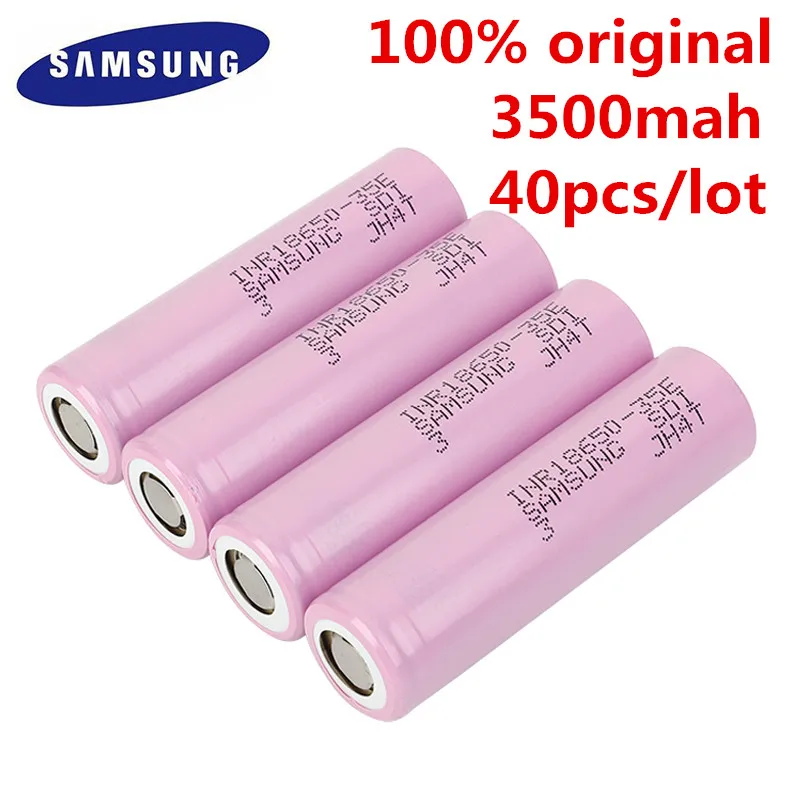40 шт./лот оригинал samsung 18650 литий ионная аккумуляторная батарея для INR18650 35E 3500 мА/ч