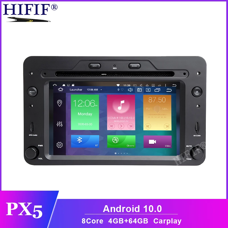 Автомобильный DVD-проигрыватель с GPS-навигацией IPS Android 10 Восьмиядерный процессор 4