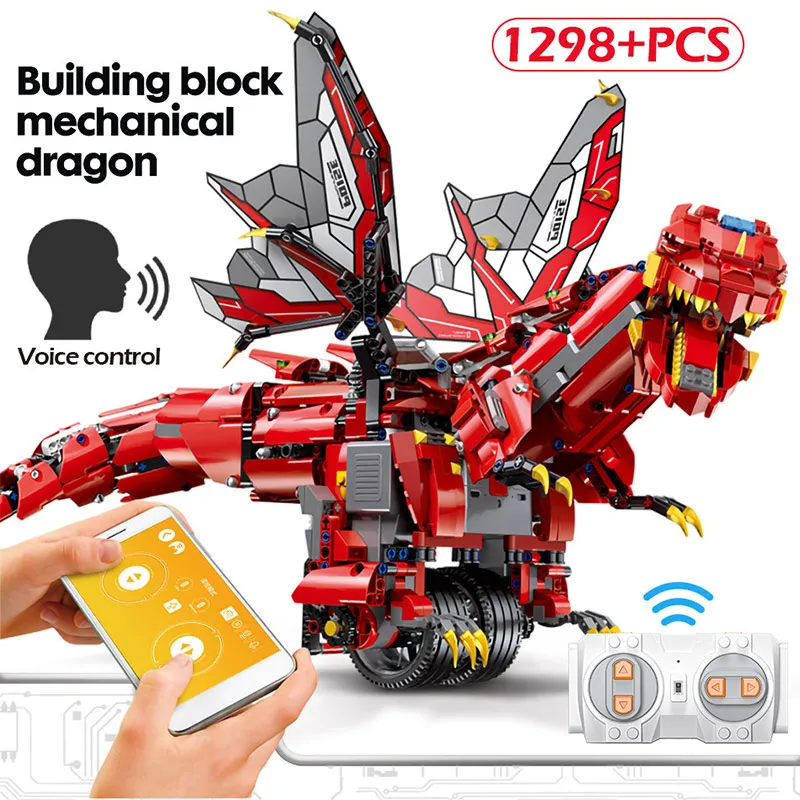 

1153pcs Mechanical Dinosaur Building Blocks legoingly Technic RC APP Remote Control Dinosaur Bricks Education Toys For Children
