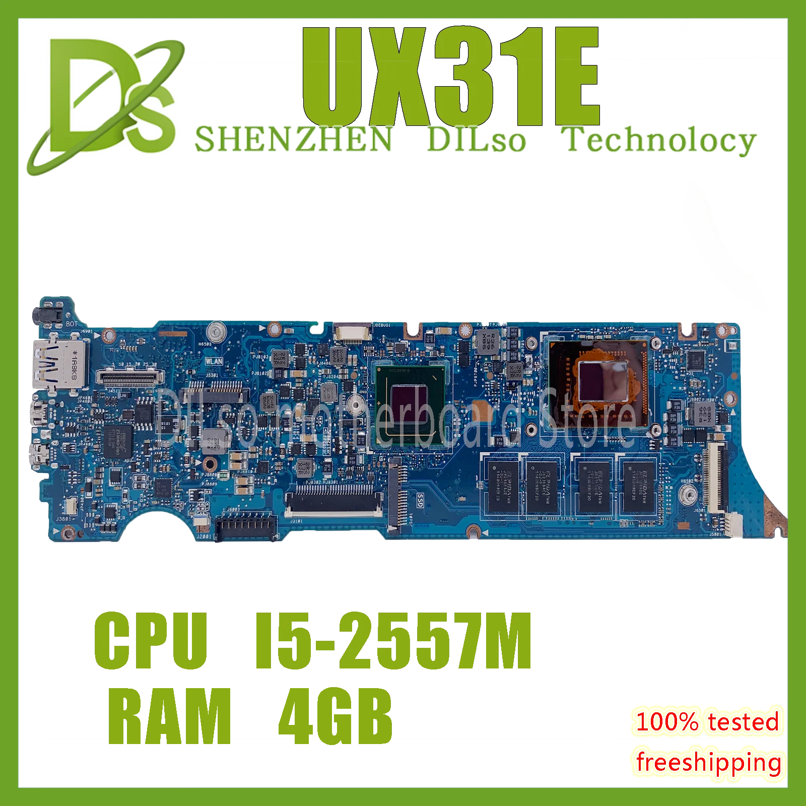 kefu-ux31e-mainboard-for-asus-zenbook-ux31-notebook-motherboard-cpu-i3-2367-i5-2557m-i7-2677m-4gb-memory-100-test-runs-well