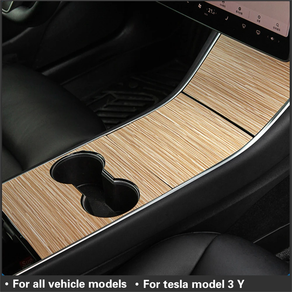IIOHOII для Tesla Model3 наклейка обмотки центральной консоли Model 3 Y аксессуары деревянной