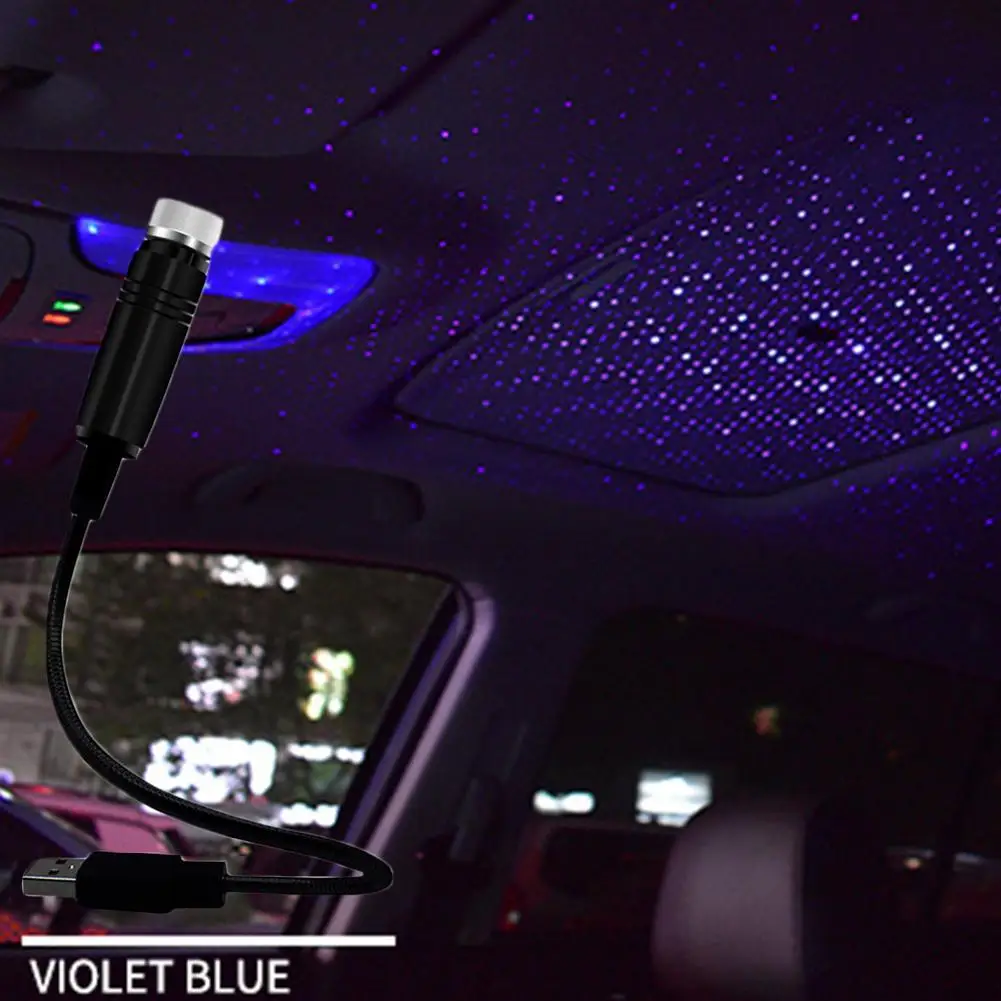 USB крыша декоративная лампа для салона автомобиля атмосферная лампа автомобильная проекционная лампа звездное небо Ночной светильник с вращающейся звездой