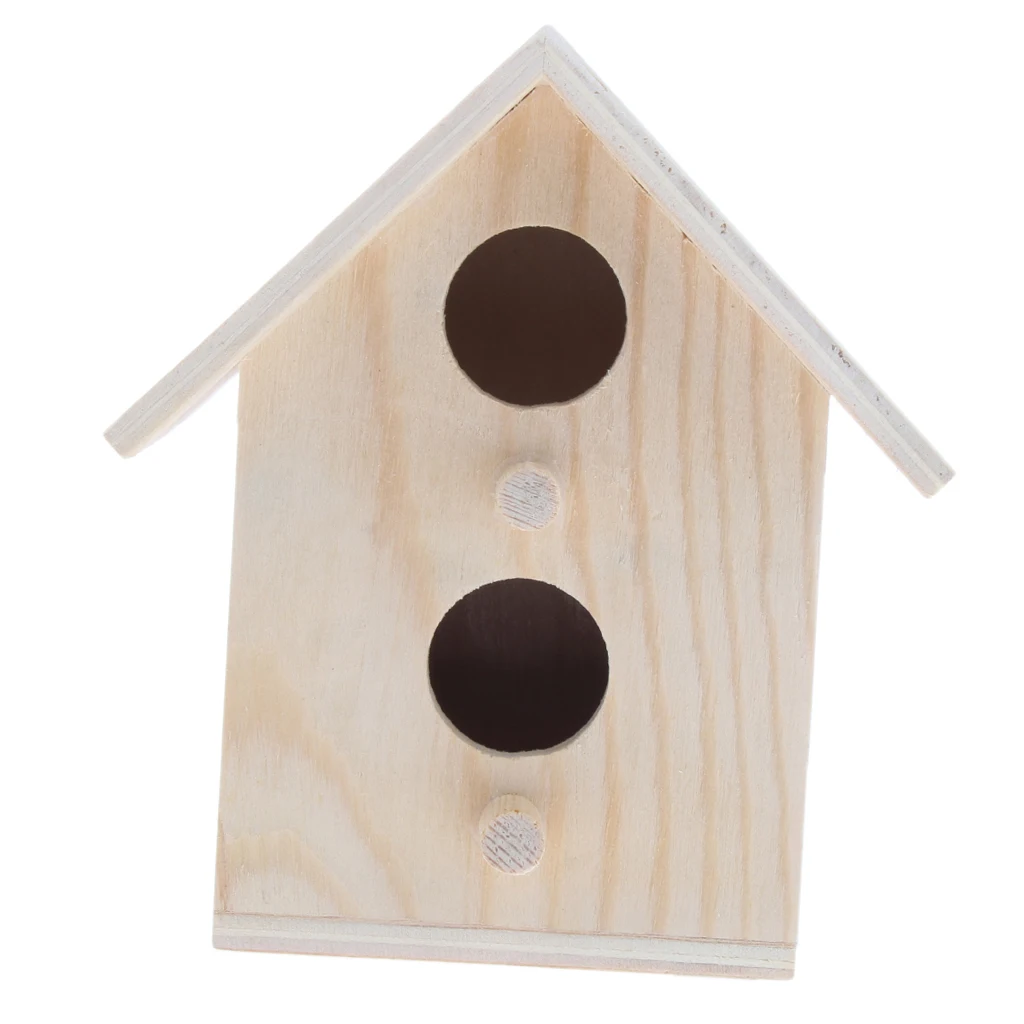 Birdhouse – Cage Rough Wood Perch Hut – Wooden Cabin Birdhouse for Birds