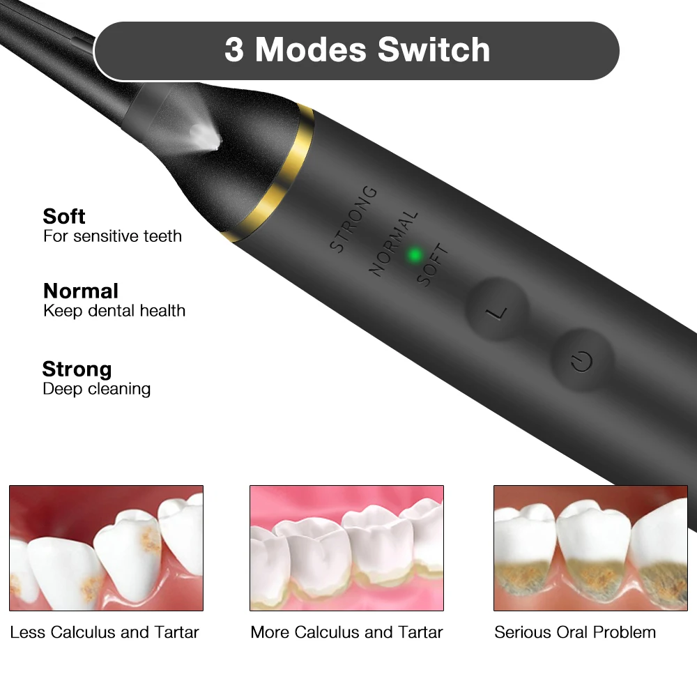 Electric Sonic Dental Calculus Scaler Teeth Whitening Kit Portable with LED Oral Care Teeth Tartar Remover Plaque Stains Cleaner oral irrigator dental cleaner dental scaler