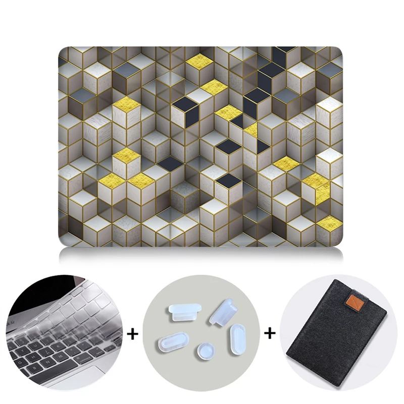 MTT 3D чехол с геометрическим рисунком для Macbook Pro retina 13 15 с сенсорной панелью для ноутбука для Mac book 12 дюймов Air 11 13 дюймов Чехол - Цвет: MB14