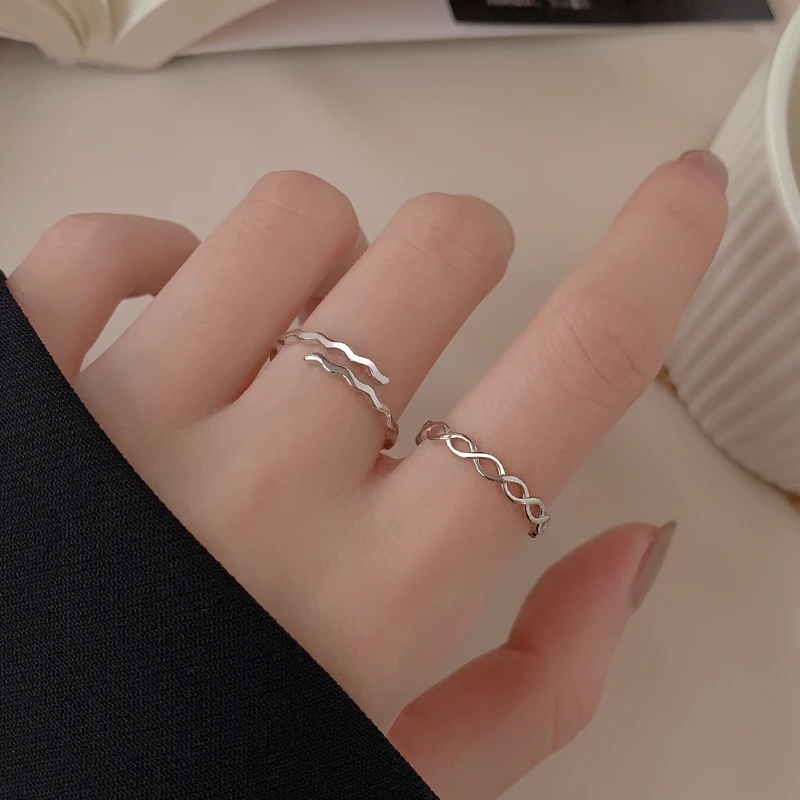 Серебро 925 пробы серебро тканые кольцо для Для женщин 2020 Новые популярные