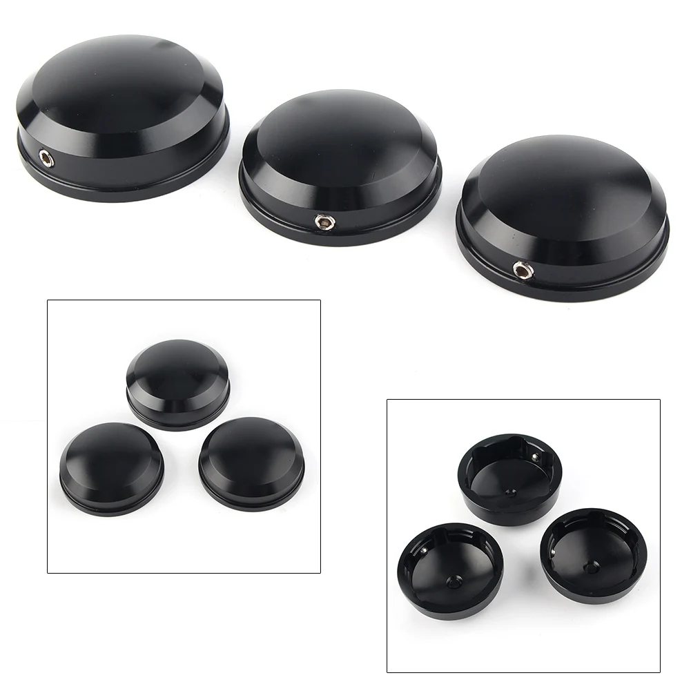 

3Pcs Motorcycle Upper Fork Stem Nut Covers For 1990-2017 Harley FLS FLSS FLSTN FLSTF FLSTFB FLSTFBS Black CNC Aluminum