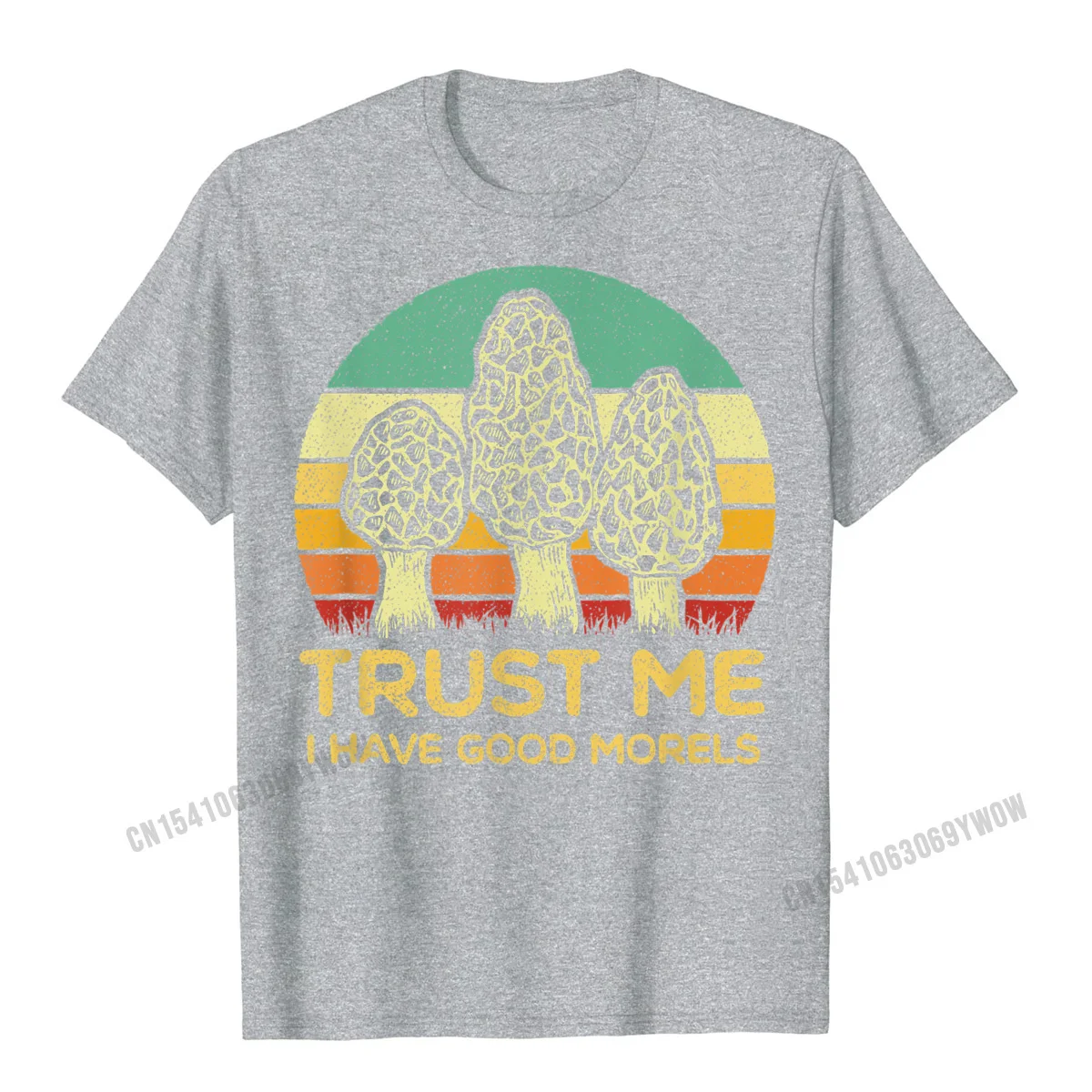 Fitness Tight T-Shirt 2021 Popular Round Neck Crazy Pure Cotton Student Tops & Tees Normal Short Sleeve Clothing Shirt Morel Mushroom Shirt Funny Foraging Morels Hunters Tshirt T-Shirt__683 grey