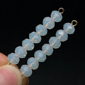 

95pcs Faceted Rondelle Glass Crystal Beads 4x6mm Opal -( BZ06-64)