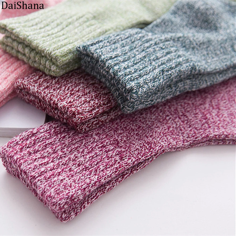 DaiShana новые зимние толстые теплые женские шерстяные носки цветные носки модные повседневные рождественские хлопковые носки в подарок ZB137