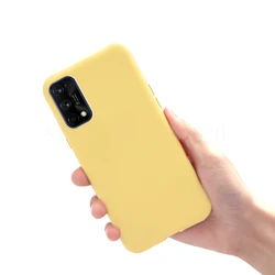 Candy Silicone Shockproof Phone Case - Full Cover Coque Bumper for Realme X7 (Yellow)