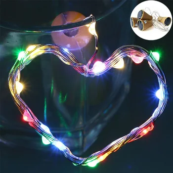 

1M 10Leds Solar Wine Bottle Cork LED Copper String Fairy Lights Christmas Valentines Wedding Party House Pub Decor String Light