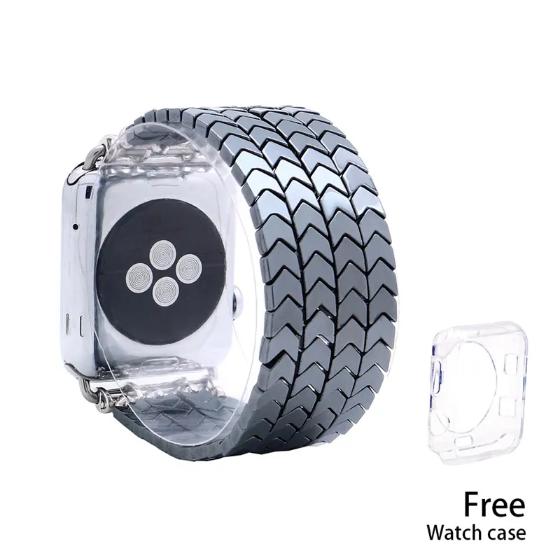 Arrowhead 1 Ремешок из гематита Lureen для Apple Watch 5, 4, 3, 2, 1, 42 мм, 38 мм, резиновый ремешок для iwatch 5, 4, 3, 40 мм, 44 мм - Цвет ремешка: Arrowhead 1