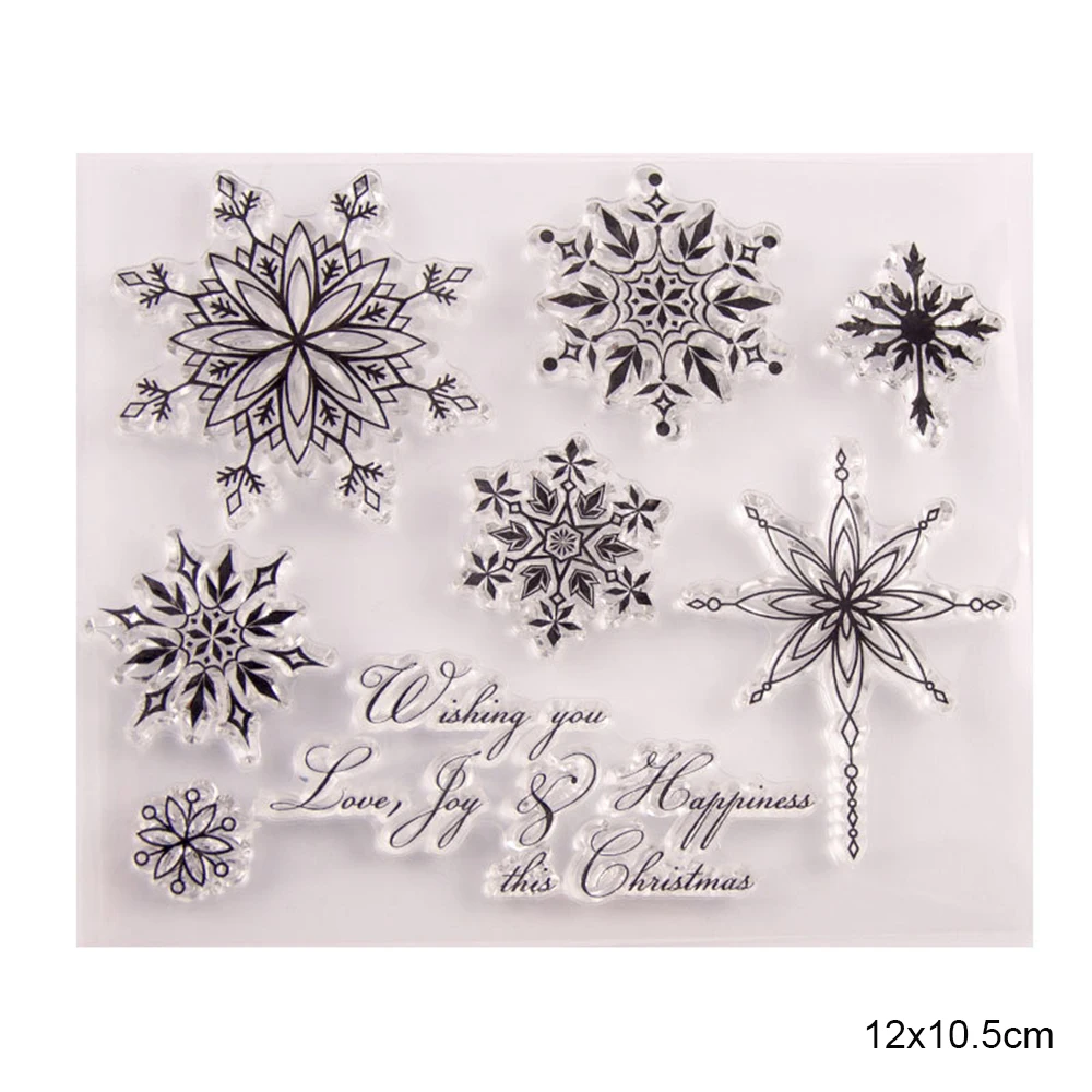 Snowflakes Transparent Silicone Clear Stamps For Scrapbooking Kids DIY Handmade Photo Album Decor Rubber Christmas Stamp