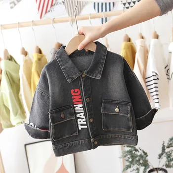 

2020 Baby boy clothes autumn boy denim jacket coat fashion children's clothing cartoon print soft coat boy girl clothes