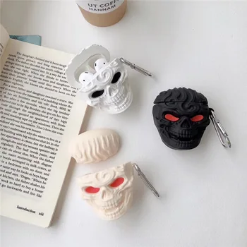 

3D Skull Head Aripods Pro Case Silicone Shockproof Case for Airpods 1/2 Headphone Earphone Cover Apple Air Pods Accessories Gift