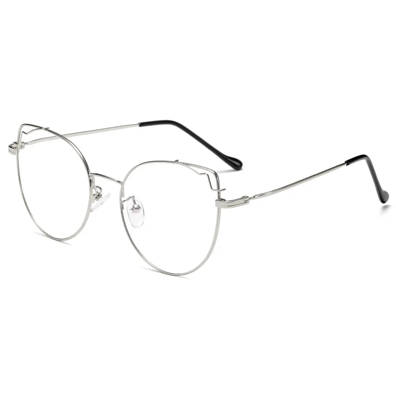 NYWOOH прозрачные очки кошачий глаз оправа Женские винтажные большие очки оправа женские оптические очки - Цвет оправы: silver