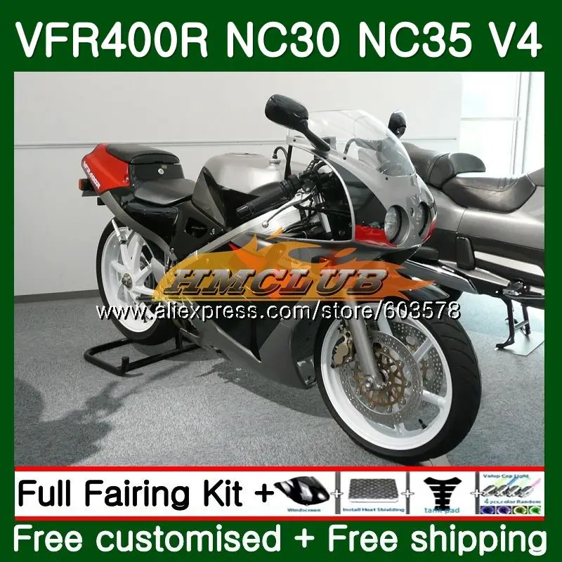 VFR400 R для HONDA VFR400R NC35 1993 1994 1995 1996 1997 1998 99CL. 38 ЛРВ 400 R NC24 93 94 95 96 97 98 обтекатель красный серебристый