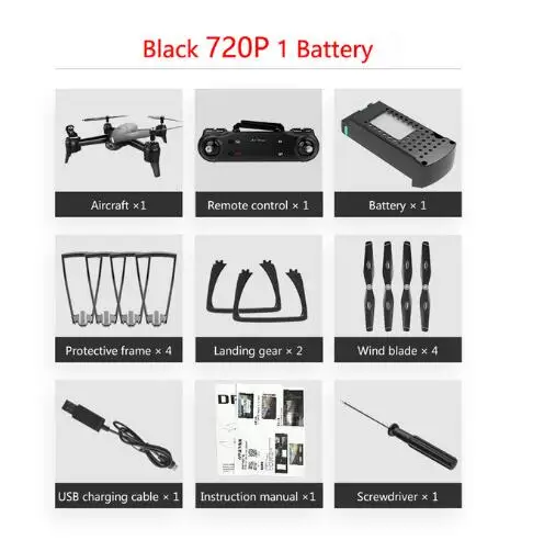 720P Black 1B Wifi FPV RC Дрон с 5.0MP/4K двойной камерой с оптическим потоком позиционирования RC Квадрокоптер VS DJI MAVIC 2 PRO AIR RC Дрон - Цвет: 720P Black 1B