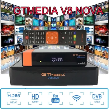 

GTMEDIA V8 Nova satellite decoder Built-in WIFI USB 2.0 1080P HD DVB-S2 DC12V/1.5A satellite receiver freesat with cccam server