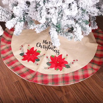 

105cm Round Merry Christmas Tree Skirt Carpet Xmas Doormat Floor Mat Tree Apron New Year Decorations for Home Party