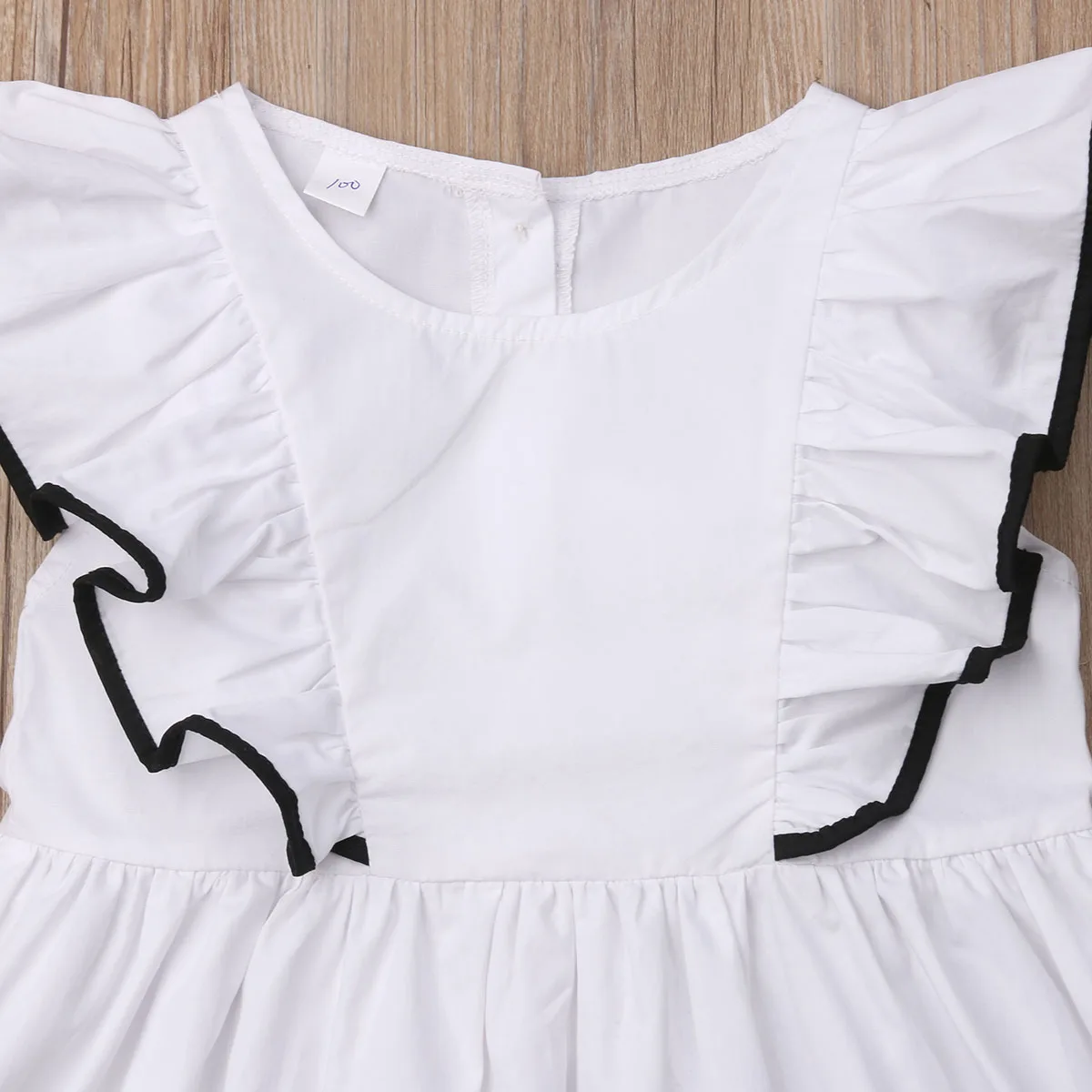 Pudcoco/От 2 до 10 лет; детское платье для девочек; одежда для малышей; летние белые платья с короткими рукавами и оборками; одежда для маленьких девочек