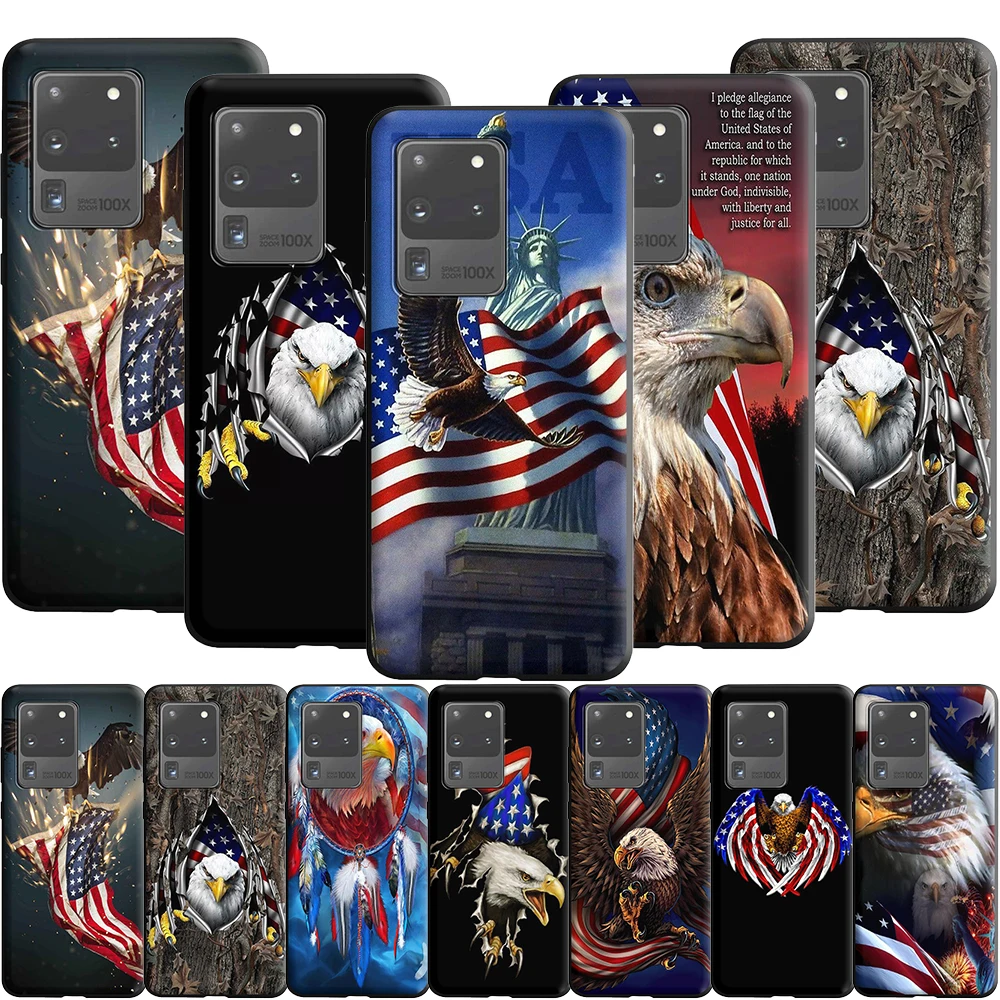 Силиконовый чехол с американским Орлом и флагом США для Samsung Galaxy Note 20 10 9 8 S20 Fe S10 S10E