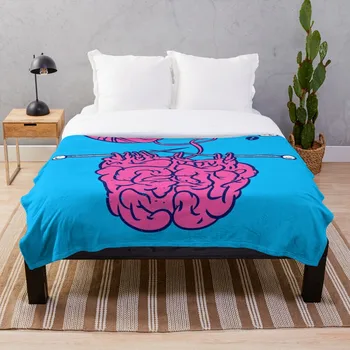 

Knitting a brain Blanket Wool Flannel Plush Blanket Bedspread For office Sherpa Blanket Couch Quilt Cover Travel