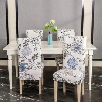 

1pc Removable Modern Chair Cover Stretch Dining Seat Cover Spandex Elastic Hotel Banquet Chair Covers Europe Pastoral Print
