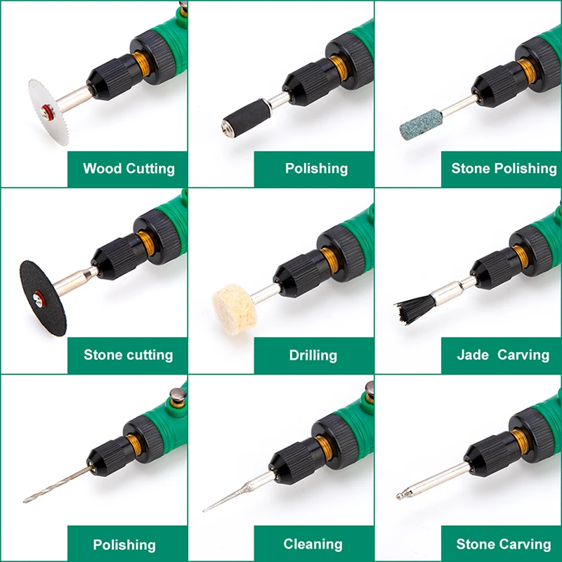 Electric Drill Cordless 5-Speed Adjustable Engraving Pen Cutting Polishing Drilling Rotary Tool With Dremel Accessories