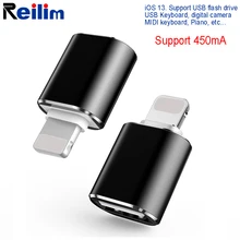 Адаптер OTG USB для камеры lightning USB кабель наушники конвертер Электрический пианино MIDI клавиатура для iphone 7 8 ios 13 адаптер