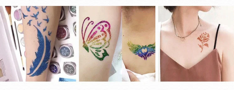 108pcs Airbrush Glitter Tattoo Stencil Album Woman Kid Drawing Template,Small Cute Flower Butterfly Cartoon Henna Tattoo Stencil