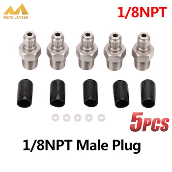 

PCP Airforce Paintball Pneumatic Quick Coupler 8MM 1/8NPT Male Plug Adapter Fittings Stainless Steel 5pcs/set