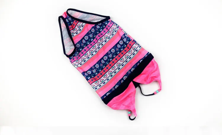 Newest Baby Girl One-piece Bikini Retro Geometric Swimsuit Summer Striped Beachwear Bathing Suit Bustier Beachwear