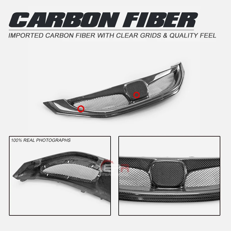 

For Honda 9.5th Gen Civic 2014-2015 FB2 FB4 FB6 EPA Style Carbon Glossy Front grill Bumper Grille Exterior kits (Facelift only)