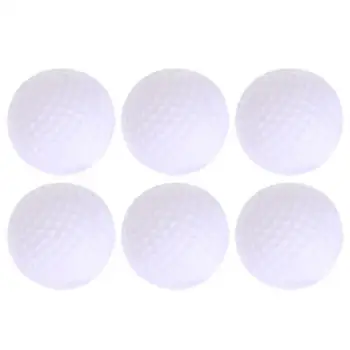 

6pcs Golf Practice Balls Plastic Hollow Out Sports White Round Golf Balls