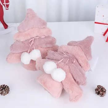

Plush Christmas Tree Artificial Ornament Cute Tabletop Adornment Gift Toys (Pink)