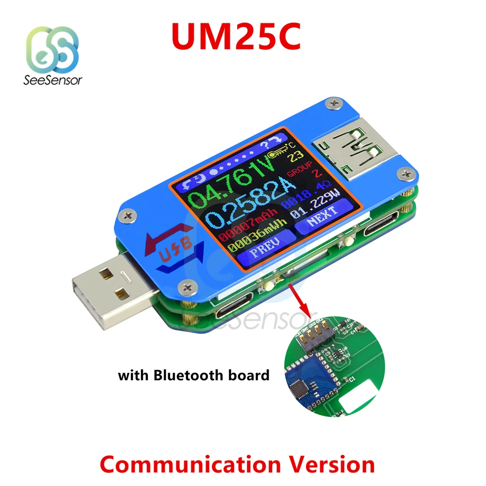 UM24 UM24C UM25 UM25C UM34 UM34C измеритель напряжения тока USB 2 0 Micro Type C ЖК Вольтметр Амперметр